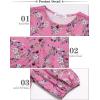 imageQuedoris Girls Casual Dress Printed and Solid Color Lantern Sleeve Loose Flowy Swing Shift Dress with ButtonPink Floral