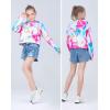 imageQuedoris Girls Crop Tops Unicorn TieDye Printed Hoodies Kids Long Sleeve Fashion Sweatshirts