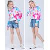imageQuedoris Girls Crop Tops Unicorn TieDye Printed Hoodies Kids Long Sleeve Fashion Sweatshirts