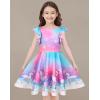 imageQuedoris Girls Dress Unicorn Printed Casual Party Twirly Dress for Kids in 2t to 10 YearsBubble Unicorn Cap