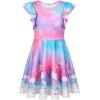 imageQuedoris Girls Dress Unicorn Printed Casual Party Twirly Dress for Kids in 2t to 10 YearsBubble Unicorn Cap
