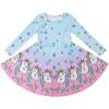 imageQuedoris Girls Dress Unicorn Printed Casual Party Twirly Dress for Kids in 2t to 10 YearsDiamond Unicorn