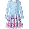 imageQuedoris Girls Dress Unicorn Printed Casual Party Twirly Dress for Kids in 2t to 10 YearsDiamond Unicorn
