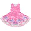 imageQuedoris Girls Dress Unicorn Printed Casual Party Twirly Dress for Kids in 2t to 10 YearsFantasy Unicorn Sleeveless