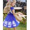 imageQuedoris Girls Dress Unicorn Printed Casual Party Twirly Dress for Kids in 2t to 10 YearsGalaxy Unicorn Cap