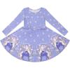 imageQuedoris Girls Dress Unicorn Printed Casual Party Twirly Dress for Kids in 2t to 10 YearsGarland Unicorn Purple