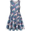 imageQuedoris Girls Dress Unicorn Printed Casual Party Twirly Dress for Kids in 2t to 10 YearsGreen Unicorn Sleeveless