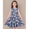 imageQuedoris Girls Dress Unicorn Printed Casual Party Twirly Dress for Kids in 2t to 10 YearsGreen Unicorn Sleeveless
