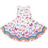 imageQuedoris Girls Dress Unicorn Printed Casual Party Twirly Dress for Kids in 2t to 10 YearsRainbow Butterfly Sleeveless