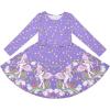 imageQuedoris Girls Dress Unicorn Printed Casual Party Twirly Dress for Kids in 2t to 10 YearsSky Unicorn