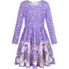 imageQuedoris Girls Dress Unicorn Printed Casual Party Twirly Dress for Kids in 2t to 10 YearsSky Unicorn