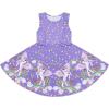 imageQuedoris Girls Dress Unicorn Printed Casual Party Twirly Dress for Kids in 2t to 10 YearsSky Unicorn Sleeveless