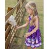 imageQuedoris Girls Dress Unicorn Printed Casual Party Twirly Dress for Kids in 2t to 10 YearsStars Unicorn Sleeveless