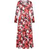 imageQuedoris Girls Maxi Dress Floral Printed Casual Dress with Pockets for Kids in 4 to 10 Years