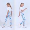 imageQuedoris Girls Printed Leggings Yoga Pants Multipack Leggings for Kids in 3t to 13 YearsDazzle Blue Camo Blue Bubble