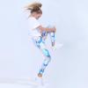 imageQuedoris Girls Printed Leggings Yoga Pants Multipack Leggings for Kids in 3t to 13 YearsDazzle Blue Camo Blue Bubble