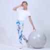 imageQuedoris Girls Printed Leggings Yoga Pants Multipack Leggings for Kids in 3t to 13 YearsDazzle Blue Camo Blue Bubble