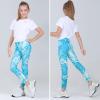 imageQuedoris Girls Printed Leggings Yoga Pants Multipack Leggings for Kids in 3t to 13 YearsTie Dye Blue Dark Purple Black