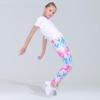 imageQuedoris Girls Printed Leggings Yoga Pants Multipack Leggings for Kids in 3t to 13 YearsTie Dye Fuchsia Green Purple Pink