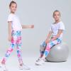 imageQuedoris Girls Printed Leggings Yoga Pants Multipack Leggings for Kids in 3t to 13 YearsTie Dye Fuchsia Green Purple Pink