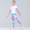 imageQuedoris Girls Printed Leggings Yoga Pants Multipack Leggings for Kids in 3t to 13 YearsTie Dye Fuchsia Green Purple Pink