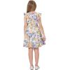 imageQuedoris Girls Ruffle Trim Dress Print and Solid Color Aline Swing Flared Belted Casual Party Dress with ZipperApricot Floral