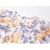 imageQuedoris Girls Ruffle Trim Dress Print and Solid Color Aline Swing Flared Belted Casual Party Dress with ZipperApricot Floral Fall