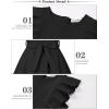 imageQuedoris Girls Ruffle Trim Dress Print and Solid Color Aline Swing Flared Belted Casual Party Dress with ZipperBlack