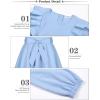 imageQuedoris Girls Ruffle Trim Dress Print and Solid Color Aline Swing Flared Belted Casual Party Dress with ZipperBlue Fall