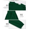 imageQuedoris Girls Ruffle Trim Dress Print and Solid Color Aline Swing Flared Belted Casual Party Dress with ZipperDark Green Fall