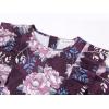 imageQuedoris Girls Ruffle Trim Dress Print and Solid Color Aline Swing Flared Belted Casual Party Dress with ZipperDeep Claret Floral Fall