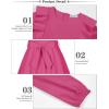 imageQuedoris Girls Ruffle Trim Dress Print and Solid Color Aline Swing Flared Belted Casual Party Dress with ZipperFuchsia Fall