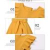 imageQuedoris Girls Ruffle Trim Dress Print and Solid Color Aline Swing Flared Belted Casual Party Dress with ZipperGinger