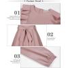 imageQuedoris Girls Ruffle Trim Dress Print and Solid Color Aline Swing Flared Belted Casual Party Dress with ZipperGrey Pink Fall