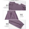 imageQuedoris Girls Ruffle Trim Dress Print and Solid Color Aline Swing Flared Belted Casual Party Dress with ZipperGrey Purple Fall