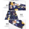 imageQuedoris Girls Ruffle Trim Dress Print and Solid Color Aline Swing Flared Belted Casual Party Dress with ZipperNavy Floral Fall