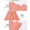 imageQuedoris Girls Ruffle Trim Dress Print and Solid Color Aline Swing Flared Belted Casual Party Dress with ZipperOrange