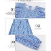 imageQuedoris Girls Ruffle Trim Dress Print and Solid Color Aline Swing Flared Belted Casual Party Dress with ZipperPorcelain Floral Fall