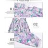 imageQuedoris Girls Ruffle Trim Dress Print and Solid Color Aline Swing Flared Belted Casual Party Dress with ZipperPurple Floral Fall