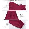 imageQuedoris Girls Ruffle Trim Dress Print and Solid Color Aline Swing Flared Belted Casual Party Dress with ZipperWine Fall