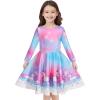 imageQuedoris Girls Dress Unicorn Printed Casual Party Twirly Dress for Kids in 2t to 10 YearsBubble Unicorn