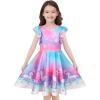 imageQuedoris Girls Dress Unicorn Printed Casual Party Twirly Dress for Kids in 2t to 10 YearsBubble Unicorn Cap