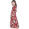 imageQuedoris Girls Maxi Dress Floral Printed Casual Dress with Pockets for Kids in 4 to 10 Years