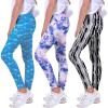 imageQuedoris Girls Printed Leggings Yoga Pants Multipack Leggings for Kids in 3t to 13 YearsS Blue Blue Pink Black White