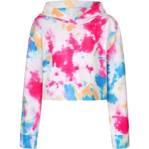 imageQuedoris Girls Crop Tops Unicorn TieDye Printed Hoodies Kids Long Sleeve Fashion Sweatshirts