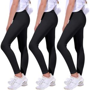 imageQuedoris Girls Printed Leggings Yoga Pants Multipack Leggings for Kids in 3t to 13 YearsBlack 3 Pack
