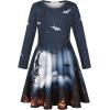 imageQuedoris Girls Dress Unicorn Printed Casual Party Twirly Dress for Kids in 2t to 10 YearsBat Night