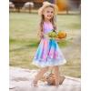 imageQuedoris Girls Dress Unicorn Printed Casual Party Twirly Dress for Kids in 2t to 10 YearsBubble Unicorn Sleeveless