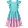 imageQuedoris Girls Dress Unicorn Printed Casual Party Twirly Dress for Kids in 2t to 10 YearsFlorals Unicorn Cap