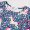 imageQuedoris Girls Dress Unicorn Printed Casual Party Twirly Dress for Kids in 2t to 10 YearsGreen Unicorn